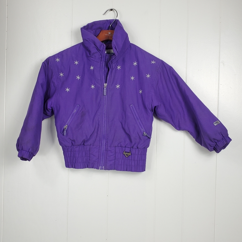 Fera vintage 80's snowflake embroidered ski coat kids size 6